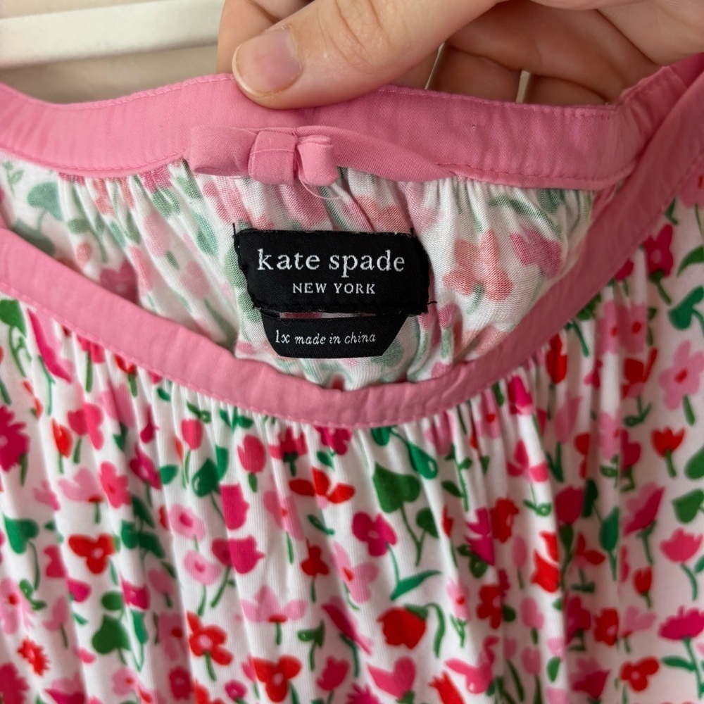 Kate Spade Nightgown Women’s Size 1X Pink & White Floral Print Sleepwear - Picture 3 of 6